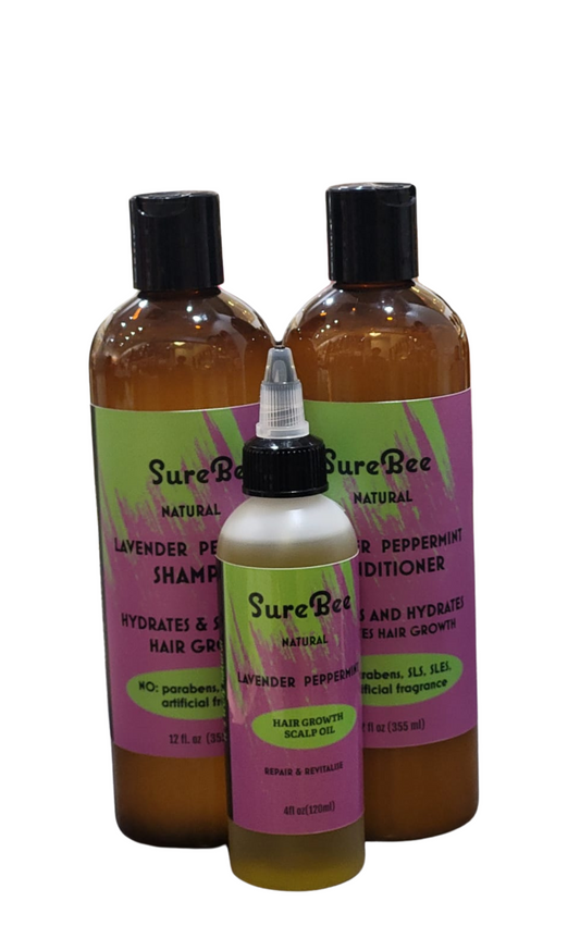 Surebee Lavender shampoo, conditioner and hair growth oil (BUNDLE DEAL)